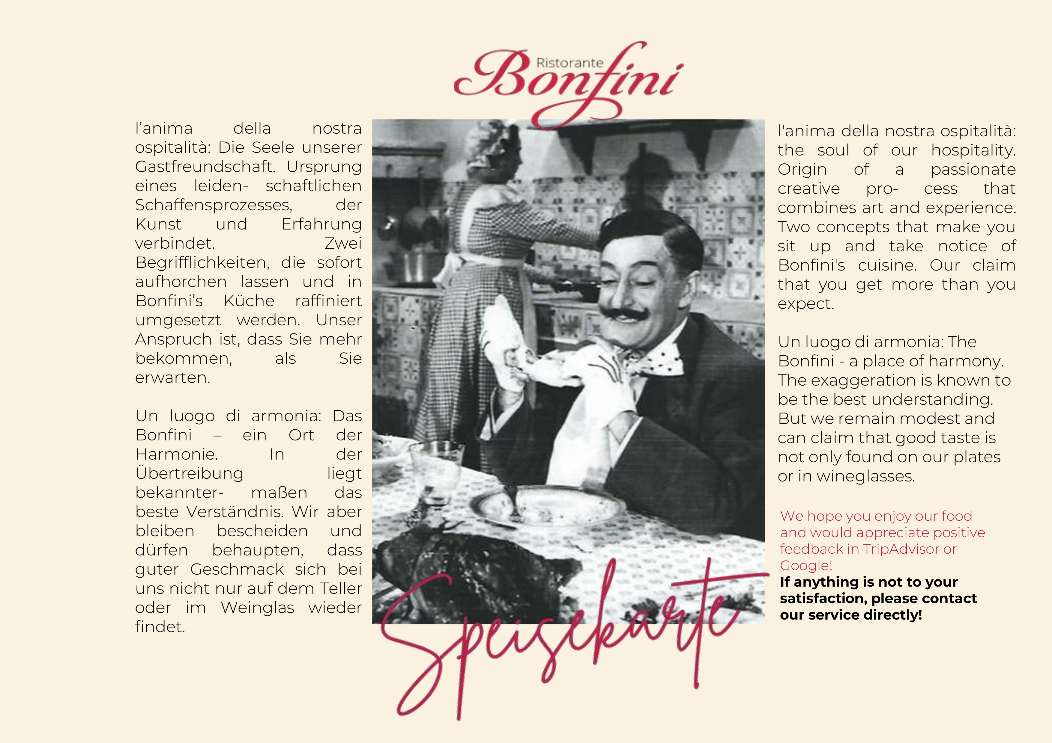 Bonfini Speisekarte Seite 1